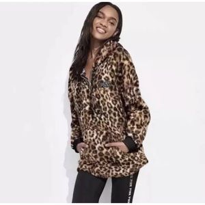 pink sherpa pullover hoodie